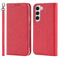 Funda de Cuero Cartera con Soporte Carcasa T08D para Samsung Galaxy S21 5G Rojo