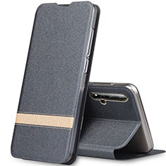 Funda de Cuero Cartera con Soporte Carcasa T09 para Huawei Honor 20 Gris