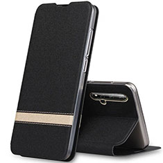 Funda de Cuero Cartera con Soporte Carcasa T09 para Huawei Honor 20 Negro