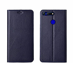 Funda de Cuero Cartera con Soporte Carcasa T09 para Huawei Honor V20 Azul