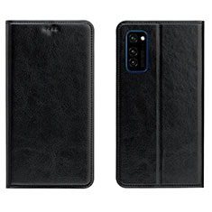 Funda de Cuero Cartera con Soporte Carcasa T09 para Huawei Honor V30 Pro 5G Negro