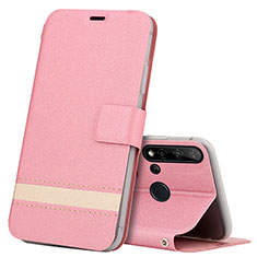 Funda de Cuero Cartera con Soporte Carcasa T09 para Huawei Nova 5i Rosa