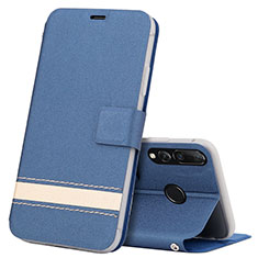 Funda de Cuero Cartera con Soporte Carcasa T09 para Huawei P Smart+ Plus (2019) Azul