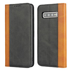 Funda de Cuero Cartera con Soporte Carcasa T09 para Samsung Galaxy S10 Negro