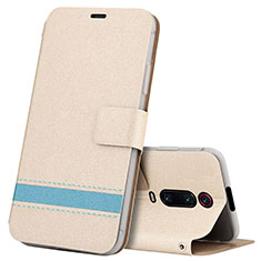 Funda de Cuero Cartera con Soporte Carcasa T09 para Xiaomi Redmi K20 Oro