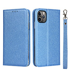 Funda de Cuero Cartera con Soporte Carcasa T10 para Apple iPhone 11 Pro Azul