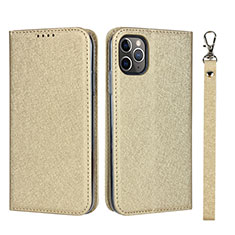 Funda de Cuero Cartera con Soporte Carcasa T10 para Apple iPhone 11 Pro Max Oro