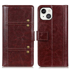 Funda de Cuero Cartera con Soporte Carcasa T10 para Apple iPhone 13 Mini Marron