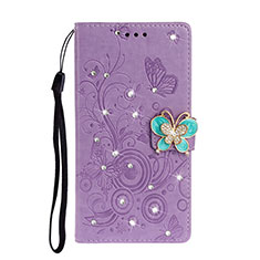 Funda de Cuero Cartera con Soporte Carcasa T10 para Huawei P40 Pro Morado