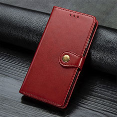 Funda de Cuero Cartera con Soporte Carcasa T10 para Oppo F15 Rojo