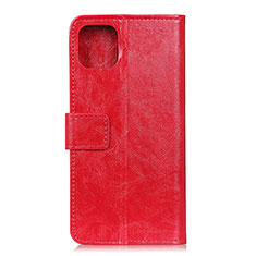 Funda de Cuero Cartera con Soporte Carcasa T10 para Xiaomi Mi 11 5G Rojo