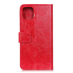 Funda de Cuero Cartera con Soporte Carcasa T10 para Xiaomi Mi 11 Lite 5G Rojo