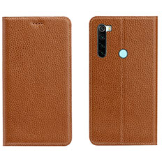 Funda de Cuero Cartera con Soporte Carcasa T10 para Xiaomi Redmi Note 8 Naranja