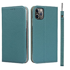 Funda de Cuero Cartera con Soporte Carcasa T11 para Apple iPhone 11 Pro Cian