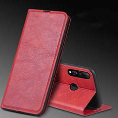 Funda de Cuero Cartera con Soporte Carcasa T11 para Huawei Honor 10i Rojo