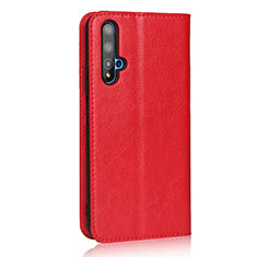 Funda de Cuero Cartera con Soporte Carcasa T11 para Huawei Honor 20 Rojo