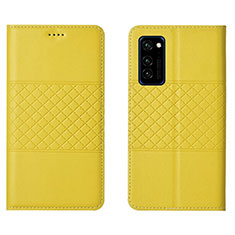 Funda de Cuero Cartera con Soporte Carcasa T11 para Huawei Honor V30 Pro 5G Amarillo