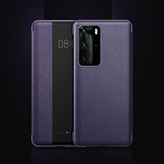 Funda de Cuero Cartera con Soporte Carcasa T11 para Huawei P40 Pro Morado