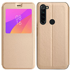 Funda de Cuero Cartera con Soporte Carcasa T11 para Xiaomi Redmi Note 8 (2021) Oro