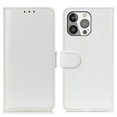 Funda de Cuero Cartera con Soporte Carcasa T12 para Apple iPhone 13 Pro Blanco