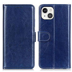 Funda de Cuero Cartera con Soporte Carcasa T12 para Apple iPhone 14 Plus Azul