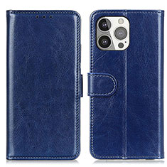 Funda de Cuero Cartera con Soporte Carcasa T12 para Apple iPhone 14 Pro Max Azul