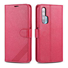 Funda de Cuero Cartera con Soporte Carcasa T12 para Huawei Honor 20 Pro Rojo