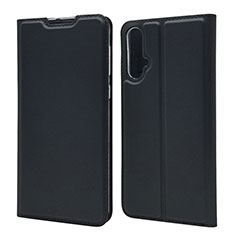 Funda de Cuero Cartera con Soporte Carcasa T12 para Huawei Nova 5 Negro