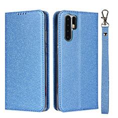 Funda de Cuero Cartera con Soporte Carcasa T12 para Huawei P30 Pro Azul