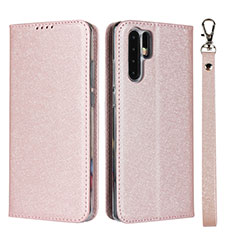 Funda de Cuero Cartera con Soporte Carcasa T12 para Huawei P30 Pro New Edition Oro Rosa