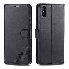 Funda de Cuero Cartera con Soporte Carcasa T12 para Xiaomi Redmi 9A Negro