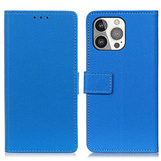 Funda de Cuero Cartera con Soporte Carcasa T14 para Apple iPhone 13 Pro Max Azul