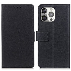 Funda de Cuero Cartera con Soporte Carcasa T14 para Apple iPhone 13 Pro Max Negro