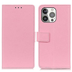 Funda de Cuero Cartera con Soporte Carcasa T14 para Apple iPhone 14 Pro Rosa