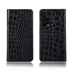 Funda de Cuero Cartera con Soporte Carcasa T14 para Huawei Honor 20 Pro Negro