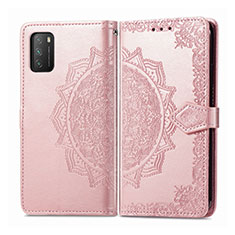 Funda de Cuero Cartera con Soporte Carcasa T14 para Xiaomi Poco M3 Oro Rosa