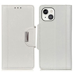 Funda de Cuero Cartera con Soporte Carcasa T15 para Apple iPhone 13 Blanco