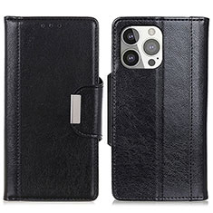 Funda de Cuero Cartera con Soporte Carcasa T15 para Apple iPhone 13 Pro Negro