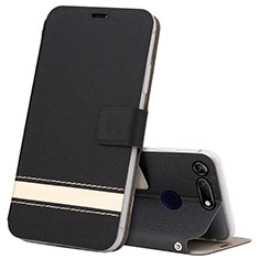 Funda de Cuero Cartera con Soporte Carcasa T15 para Huawei Honor V20 Negro