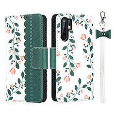 Funda de Cuero Cartera con Soporte Carcasa T15 para Huawei P30 Pro New Edition Verde