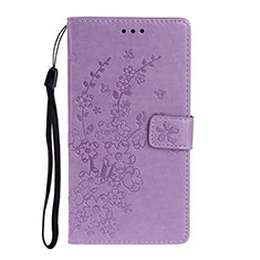 Funda de Cuero Cartera con Soporte Carcasa T15 para Huawei P40 Morado