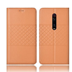 Funda de Cuero Cartera con Soporte Carcasa T15 para Xiaomi Mi 9T Naranja