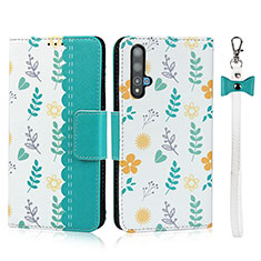 Funda de Cuero Cartera con Soporte Carcasa T16 para Huawei Honor 20S Cian