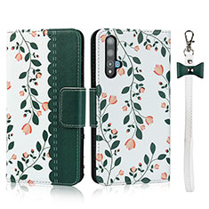 Funda de Cuero Cartera con Soporte Carcasa T16 para Huawei Honor 20S Verde