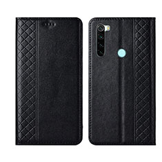 Funda de Cuero Cartera con Soporte Carcasa T16 para Xiaomi Redmi Note 8 (2021) Negro