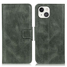 Funda de Cuero Cartera con Soporte Carcasa T17 para Apple iPhone 13 Verde