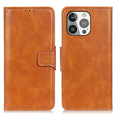 Funda de Cuero Cartera con Soporte Carcasa T17 para Apple iPhone 14 Pro Marron