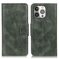 Funda de Cuero Cartera con Soporte Carcasa T17 para Apple iPhone 14 Pro Verde