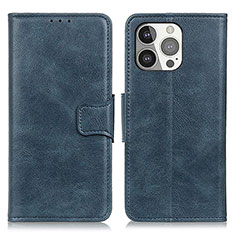 Funda de Cuero Cartera con Soporte Carcasa T17 para Apple iPhone 15 Pro Azul