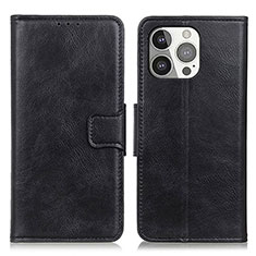 Funda de Cuero Cartera con Soporte Carcasa T17 para Apple iPhone 15 Pro Max Negro